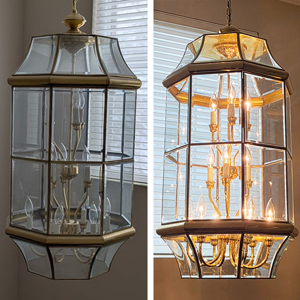 Chandelier Cleaning - Before and After