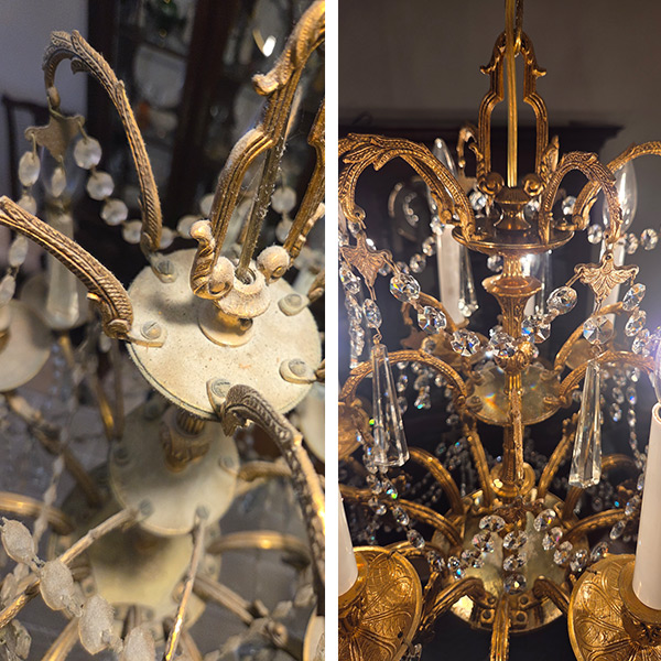Chandelier Cleaning - Before and After