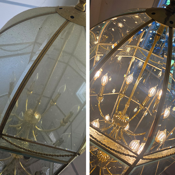 Chandelier Cleaning - Before and After
