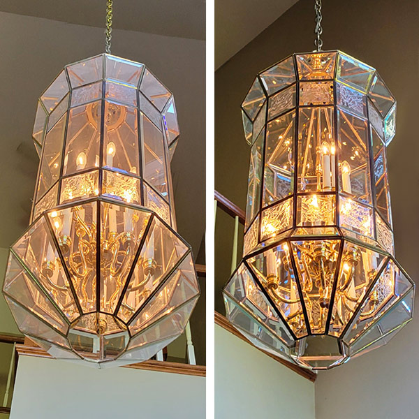 Chandelier Cleaning - Before and After