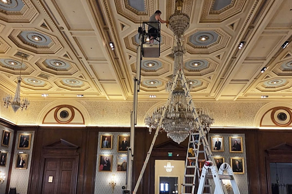 Large Chandelier Cleaned